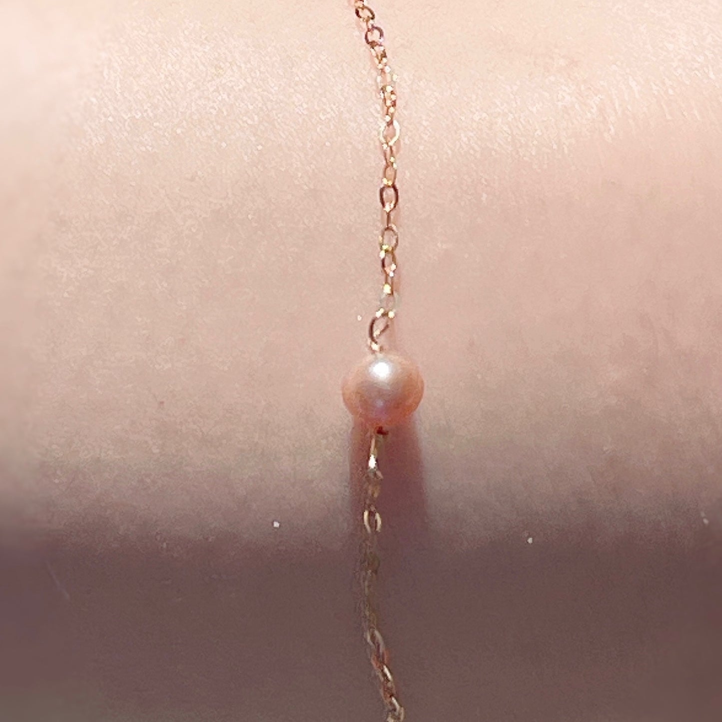 Light Peach Freshwater Pearl Gold-filled Bracelet