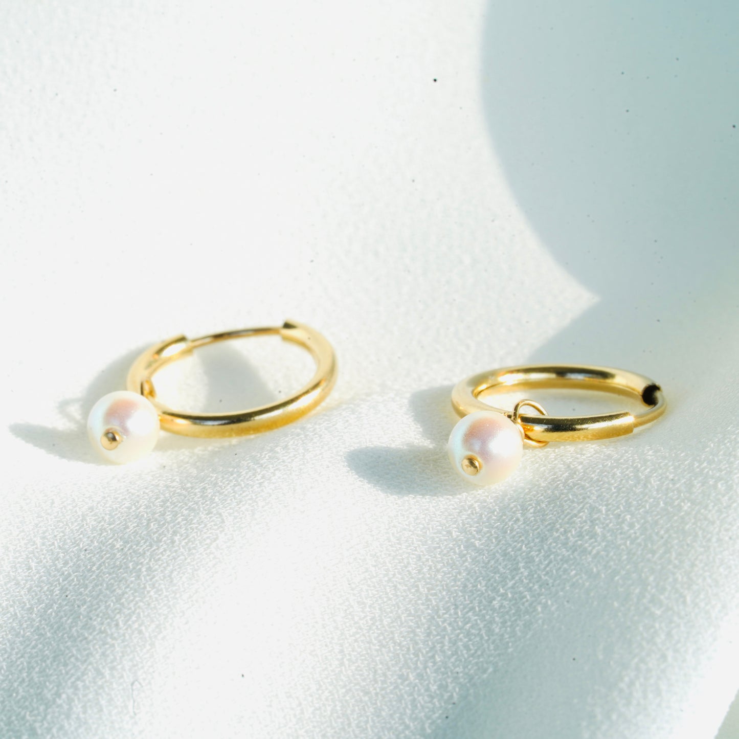 Gold-Filled Pearls Hoops Earrings