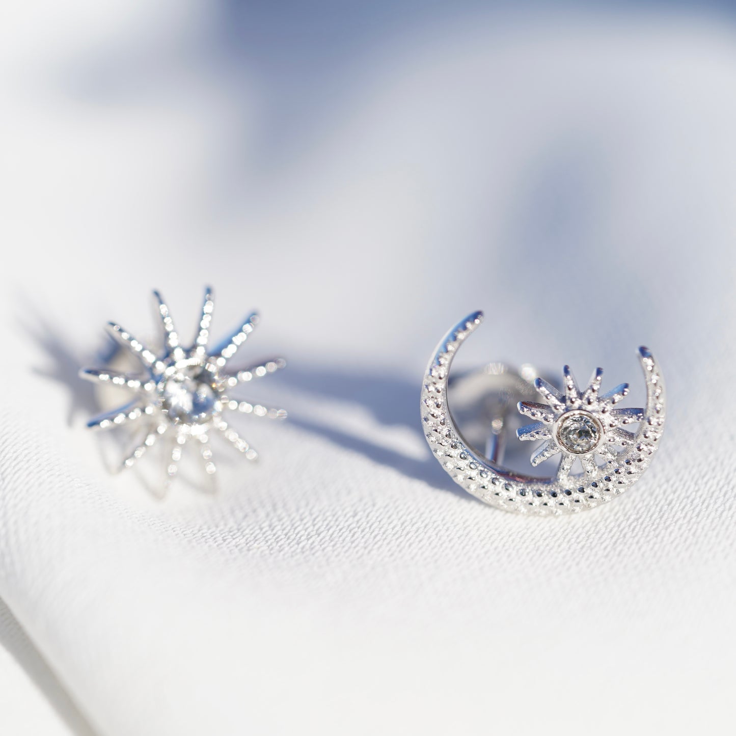 Moon Star Stud Earrings