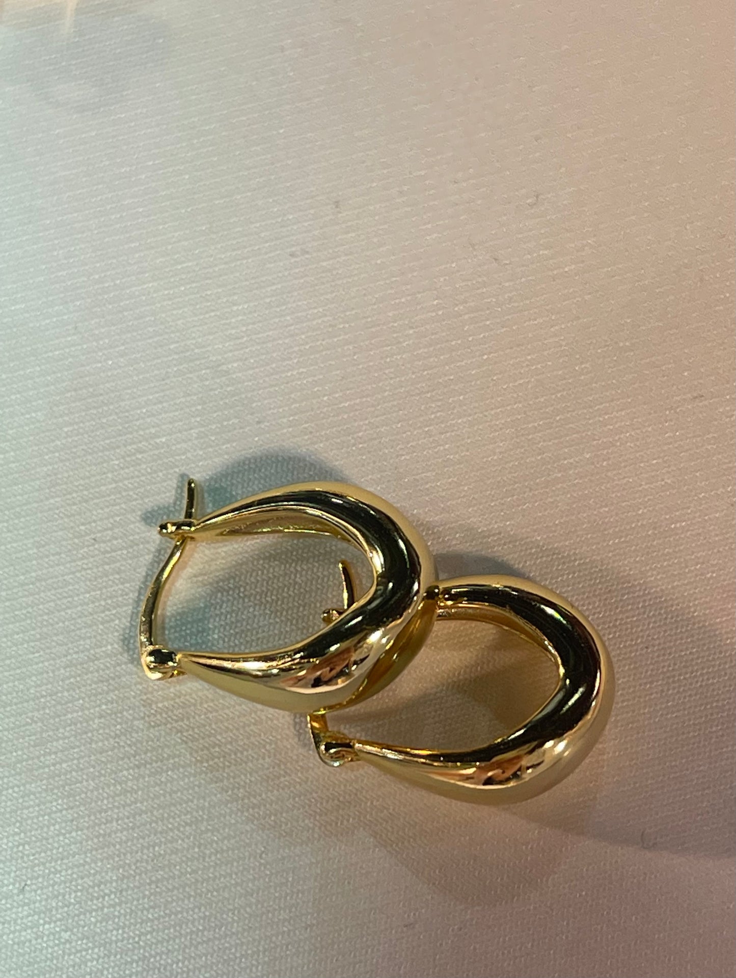 Thick Oval Gold Hoops