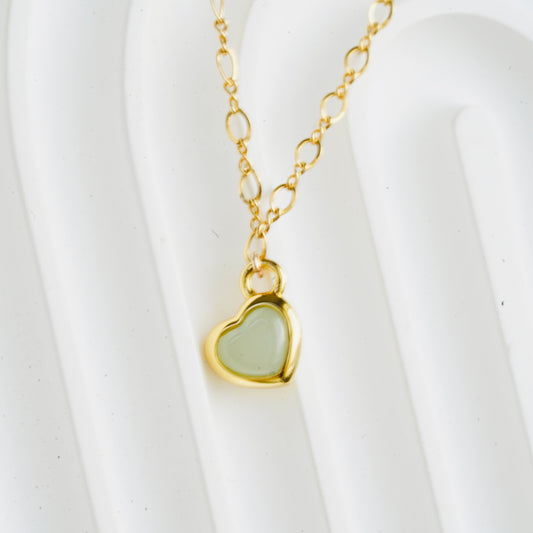 Green Heart Gold-Filled Necklace