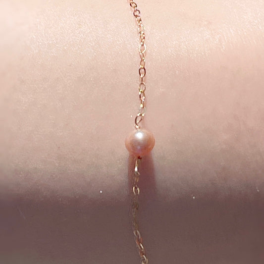 Light Peach Freshwater Pearl Gold-filled Bracelet